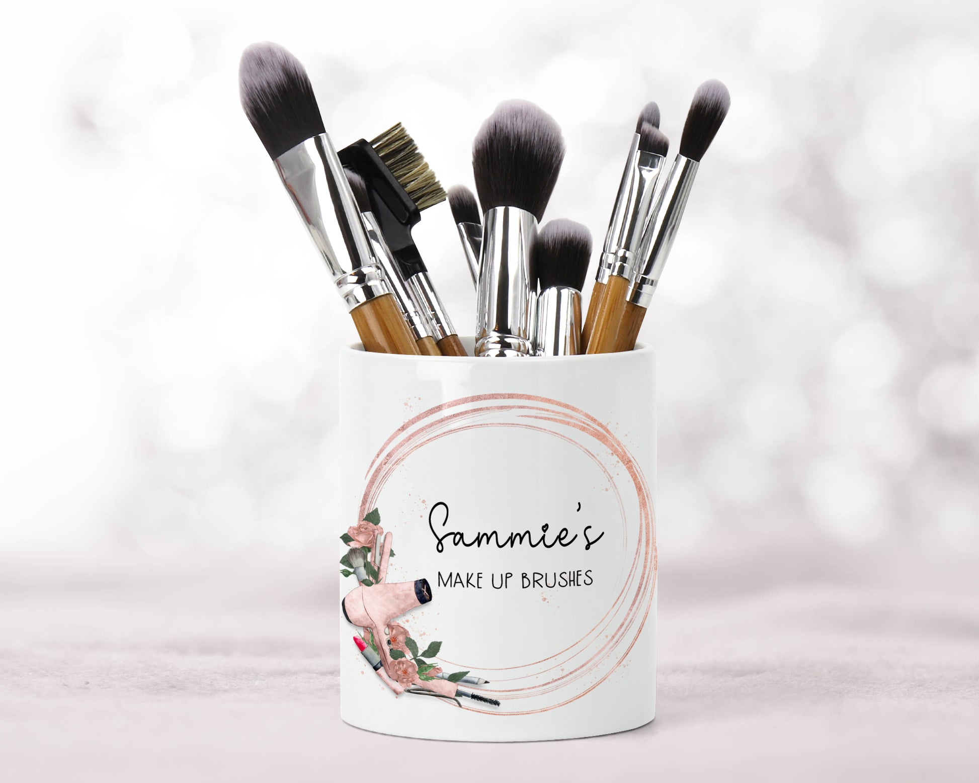Water Colour Make up Brush Holder Personalised image 0