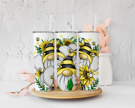 Sunflower Bee Gonk Skinny Tumbler image 0