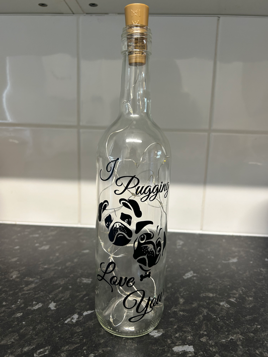 I pugging love you LED bottle image 0