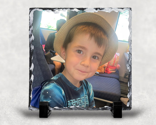 20 x 20cm square photo slate gloss finish image 0