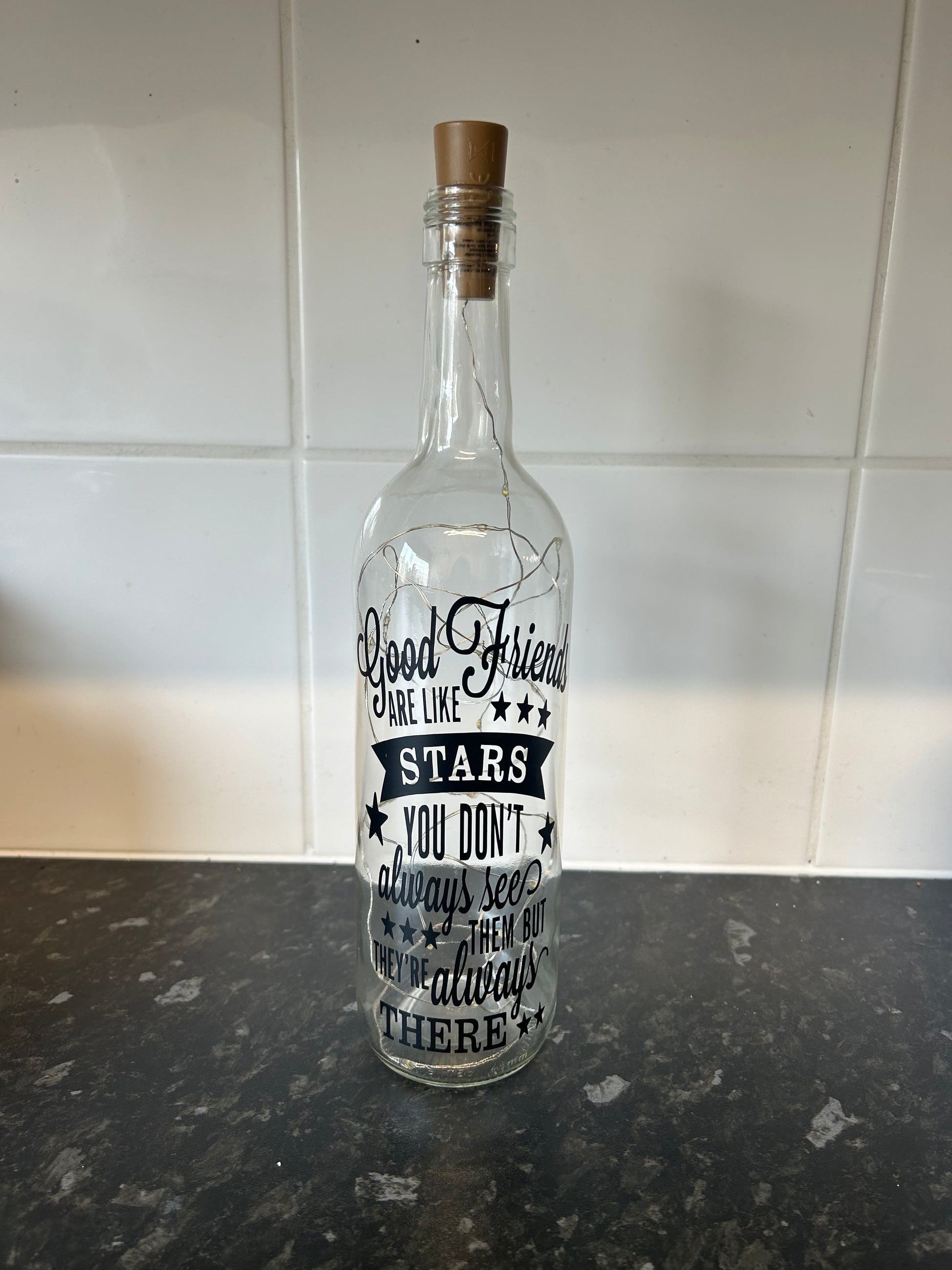 Good friends are like stars LED bottle image 0