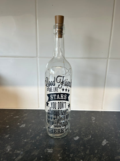 Good friends are like stars LED bottle image 0
