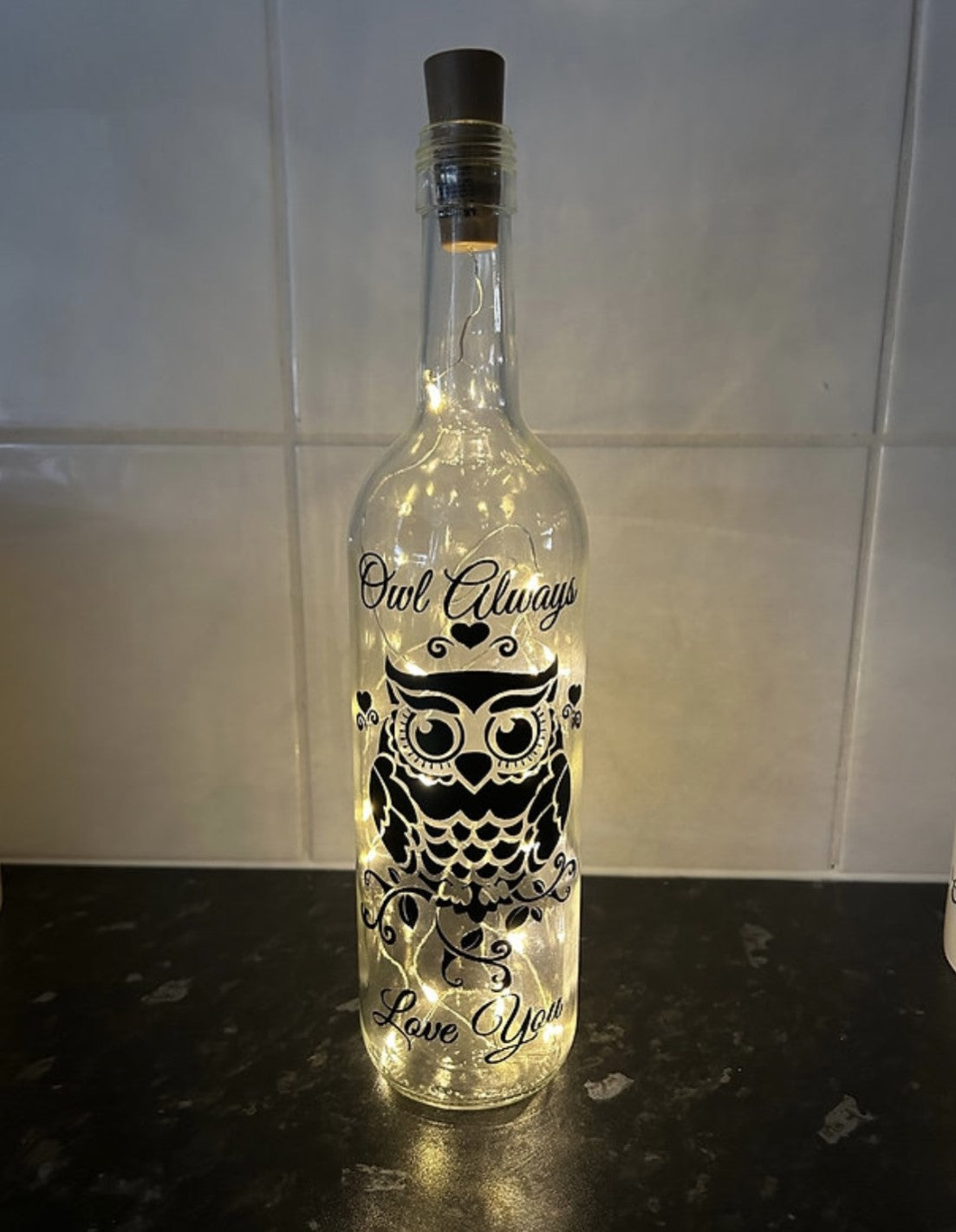Owl always love you LED bottle image 0
