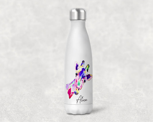 Personalised Giraffe splash bowling bottle image 0