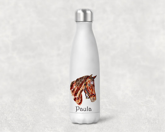 Natural Horse Personalised Insulated Water Bottle image 0