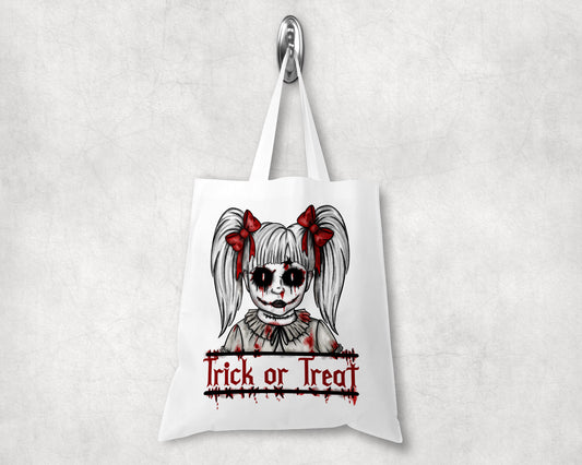 Horror Doll trick or treat tote bag image 0
