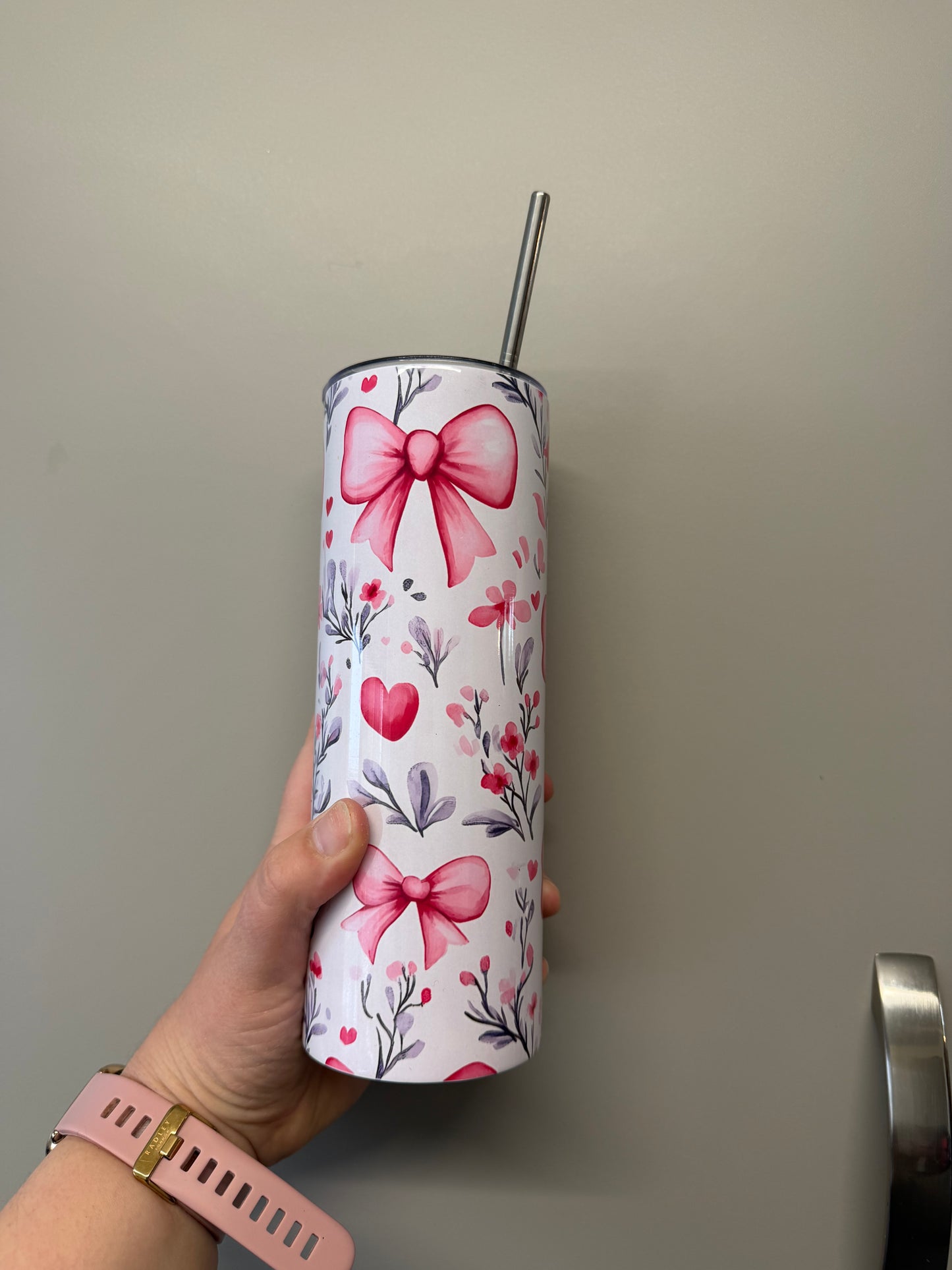 hearts and bows valentines tumbler
