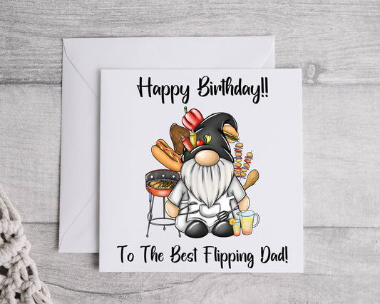 Birthday BBQ gonk Greeting Card Happy Birthday To The Best Flipping Dad! image 0