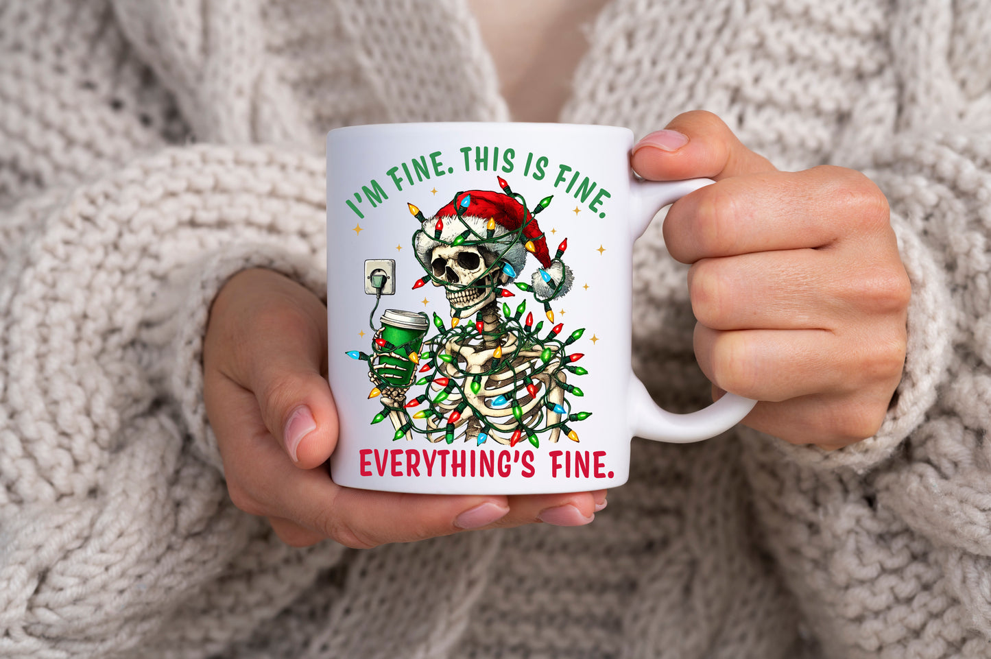 I'm fine everything's fine christmas novelty mug image 0