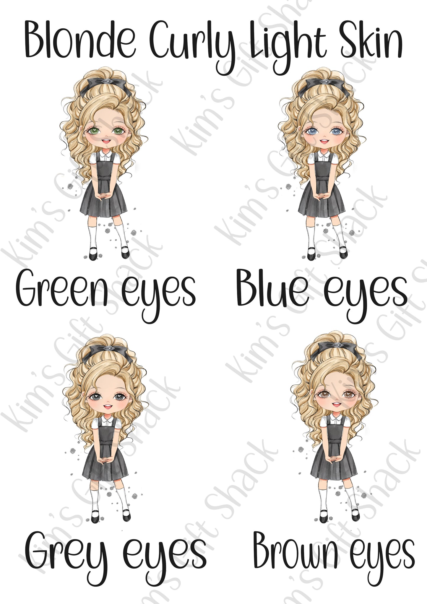 School Girl (choose your own character) Personalised A5 notebook.