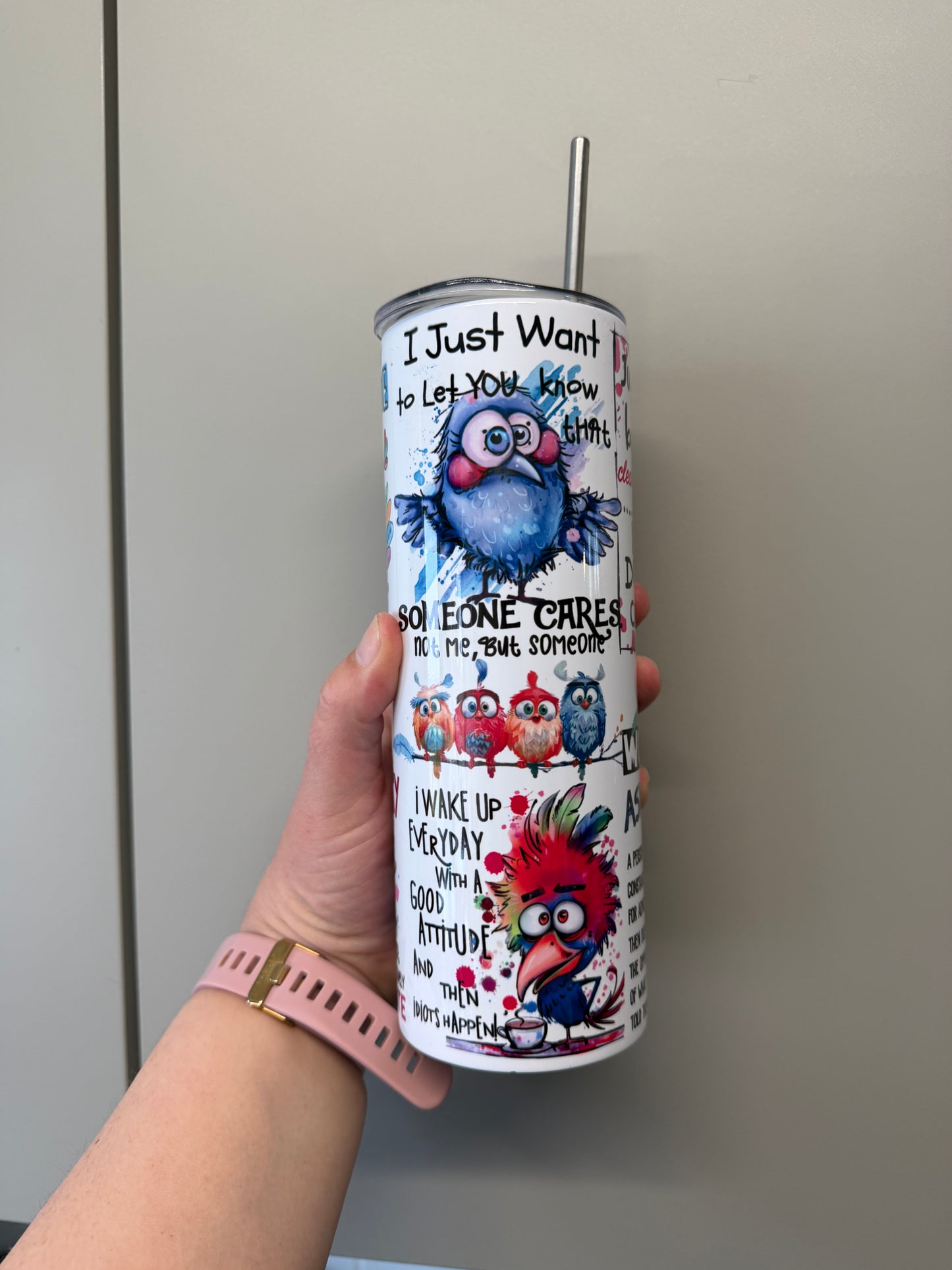 Funny Sarcastic Bird 20oz Insulated Tumbler
