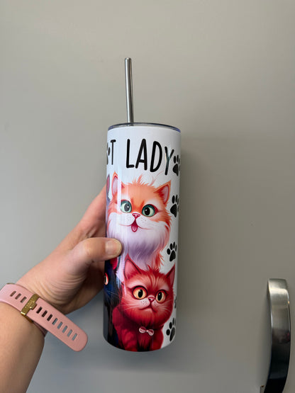 Crazy Cat Lady Insulated Skinny Tumbler