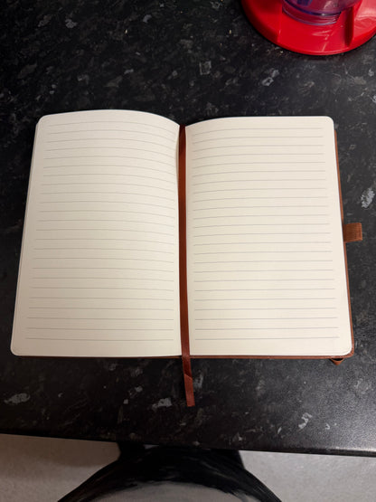 Sunflower brown faux leather A5 notebook