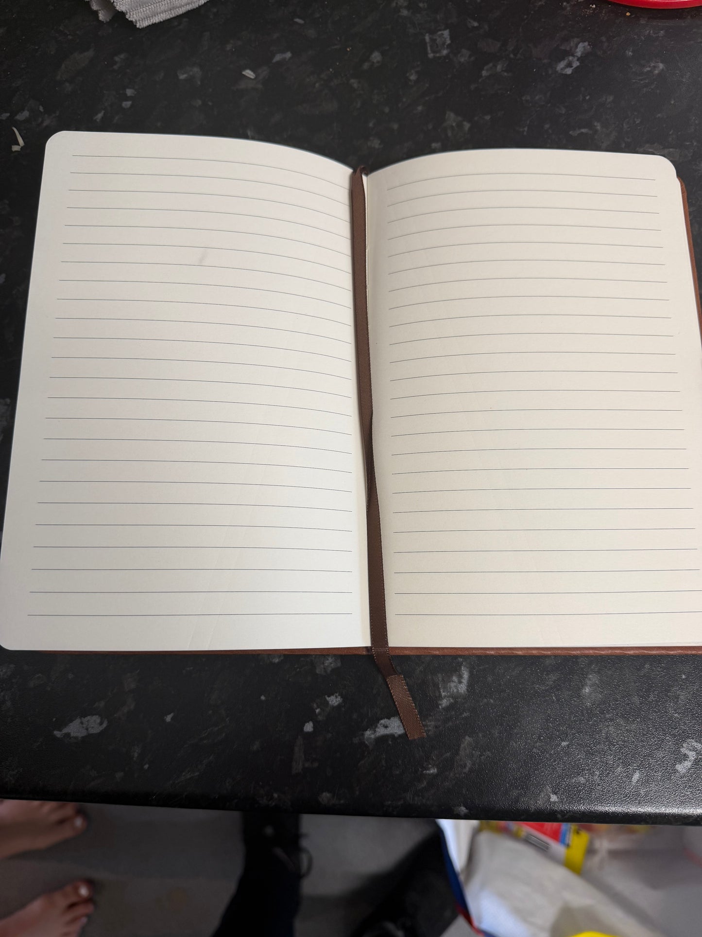 broken lightbulb flower A5 faux leather notebook