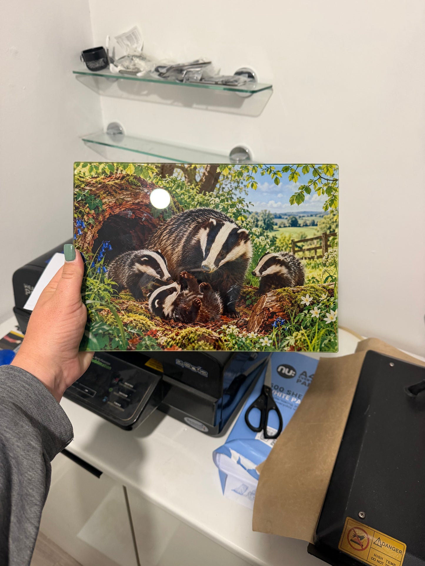 Badger and Cubs Chopping board/ worktop saver
