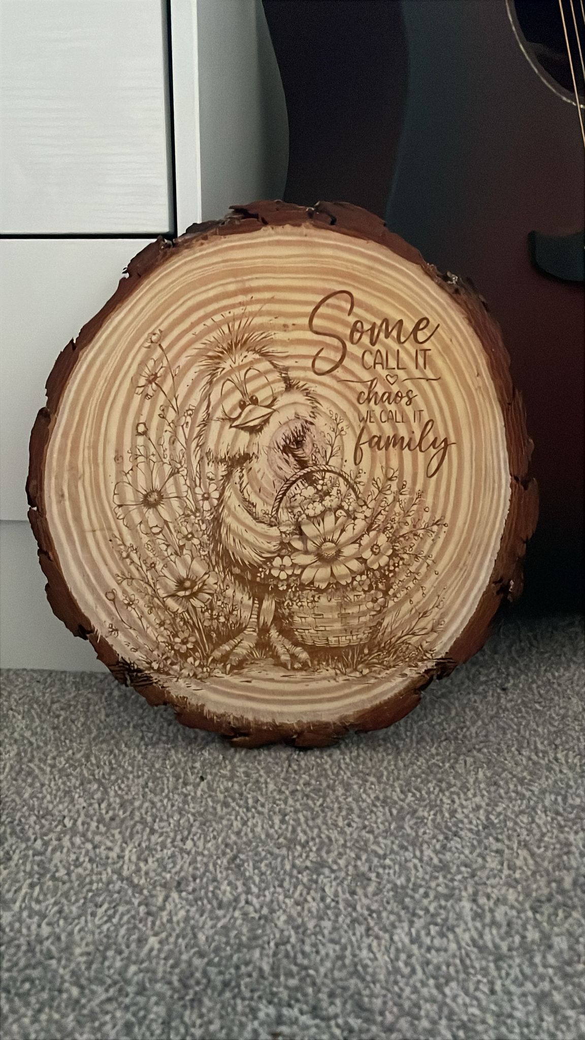 some call it chaos Duck Wooden Slice Art