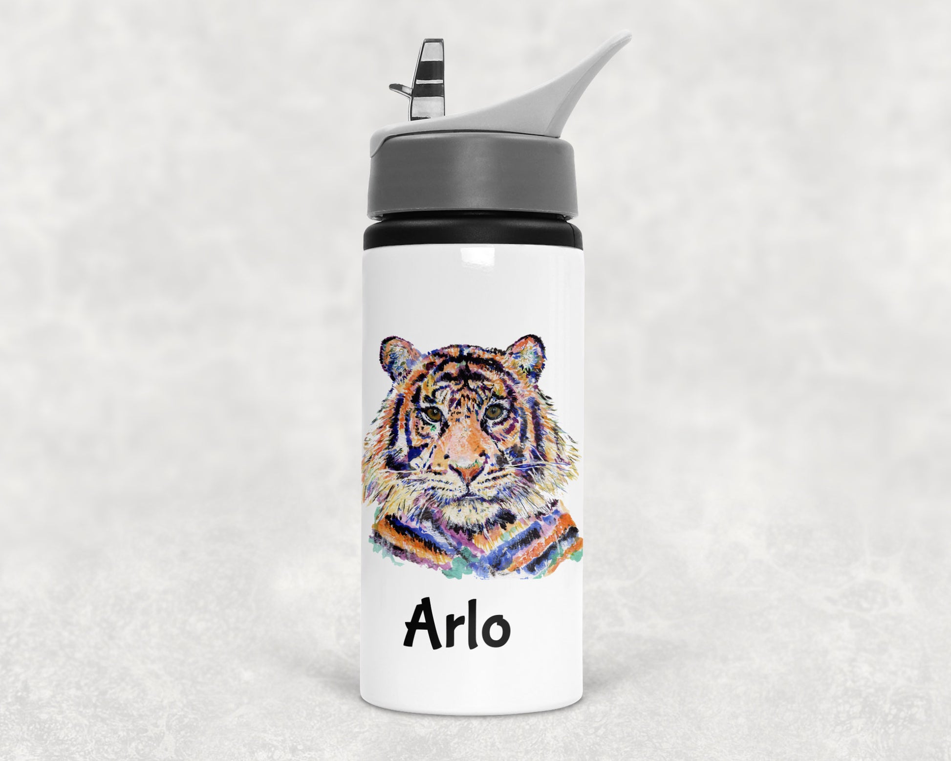 Tiger colour splash water bottle image 0
