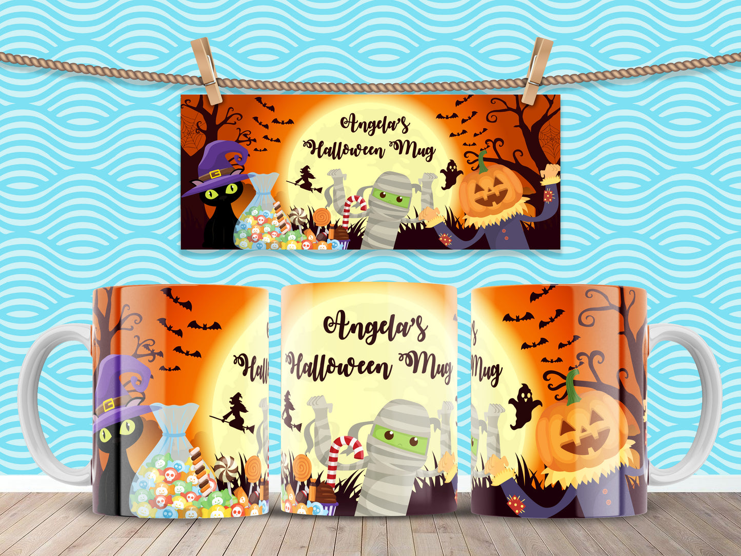 Personalised Mummy Halloween Mug image 0