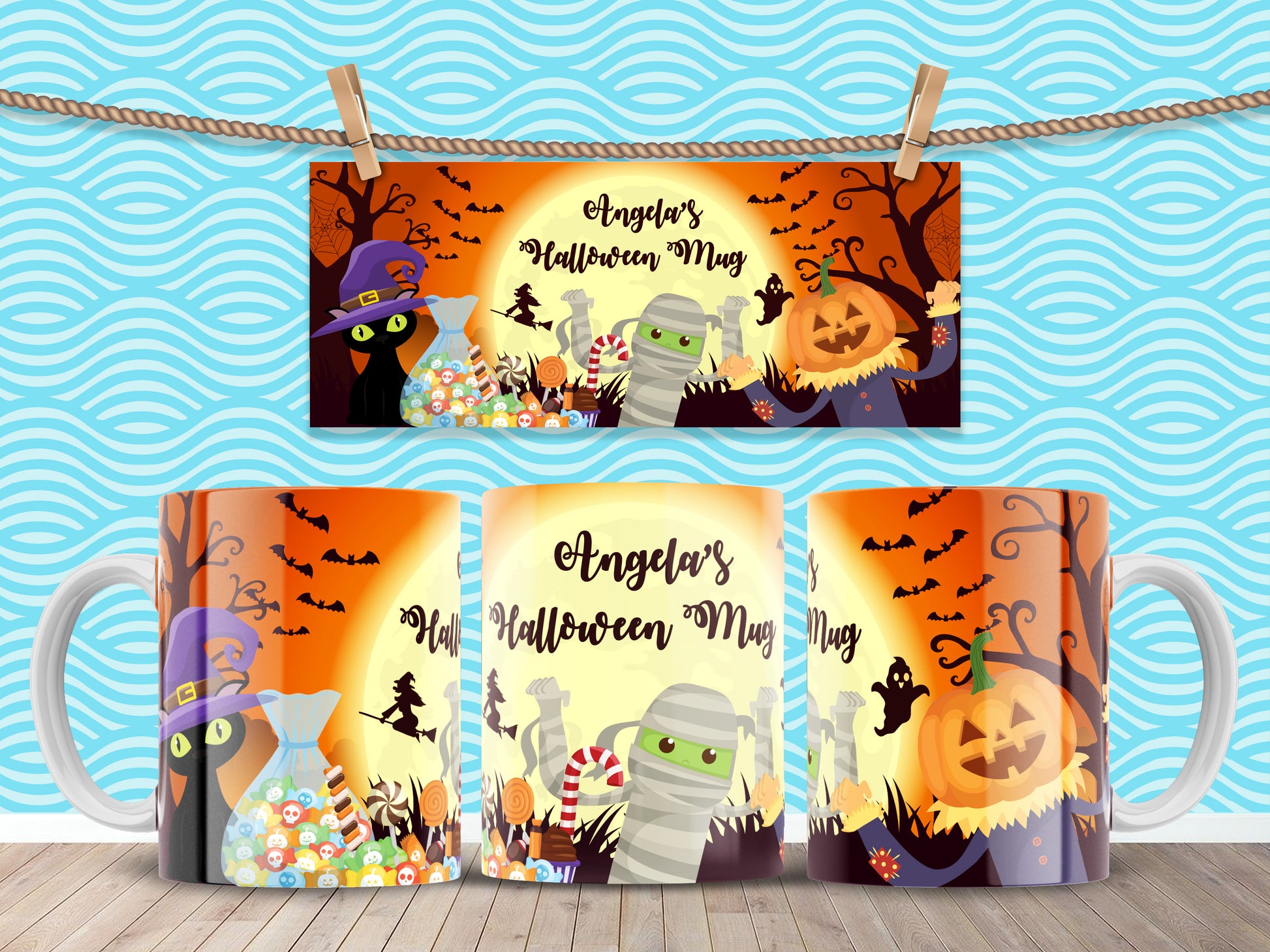 Personalised Mummy Halloween Mug image 0