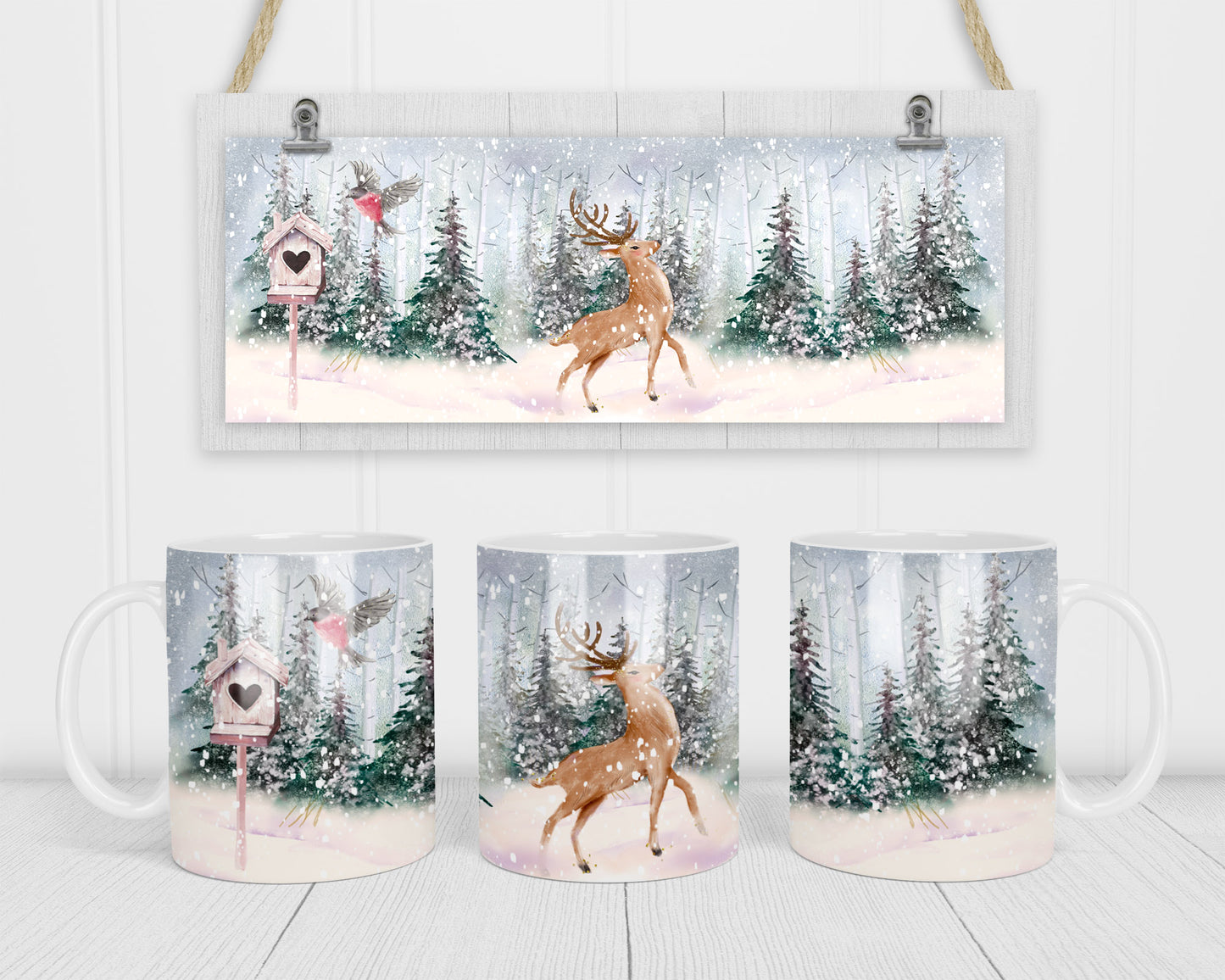 Deer winter collection mug image 0