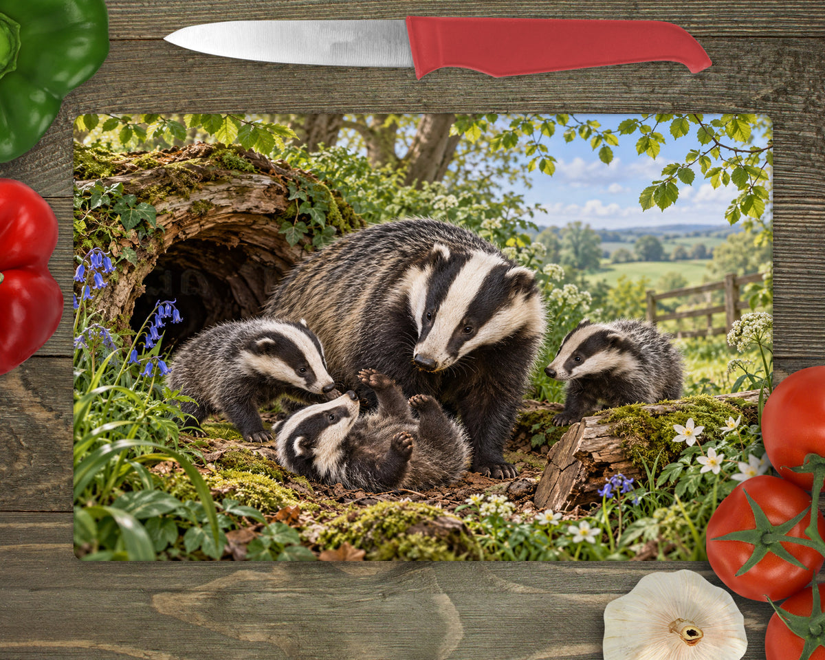Badger and Cubs Chopping board/ worktop saver