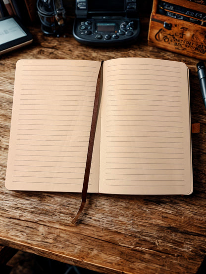 Honey bee A5 brown faux leather notebook