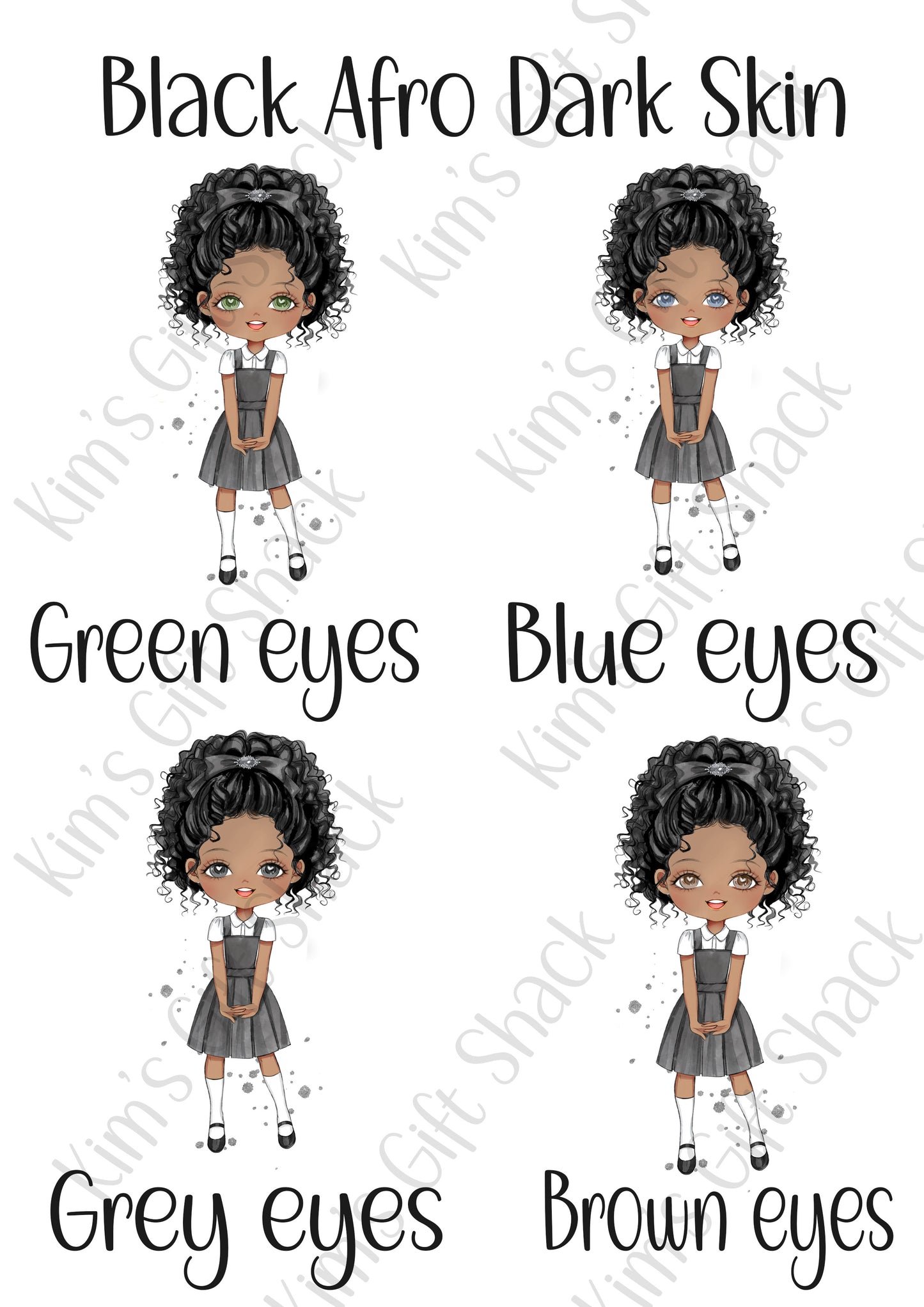 School Girl (choose your own character) Personalised A5 notebook.