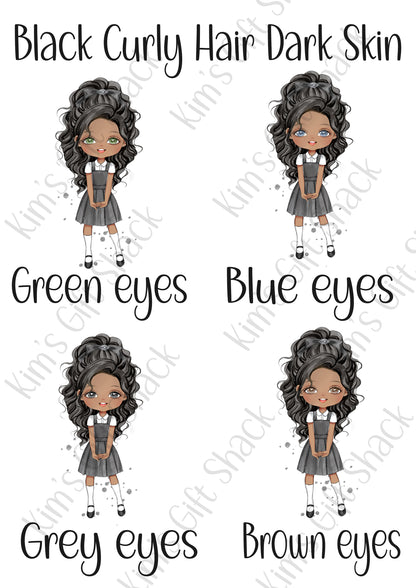School Girl (choose your own character) Personalised A5 notebook.