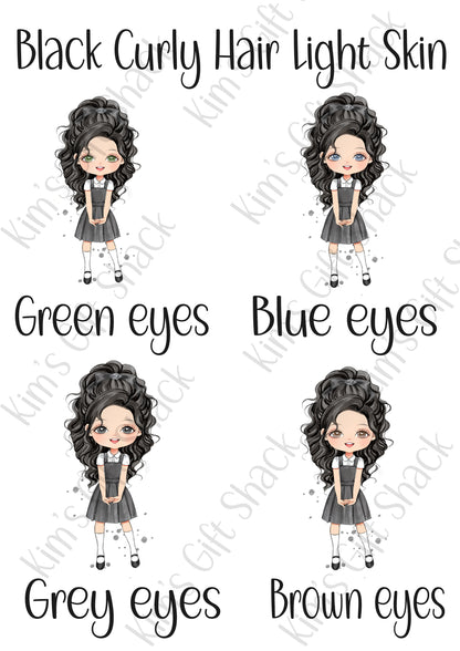 School Girl (choose your own character) Personalised A5 notebook.