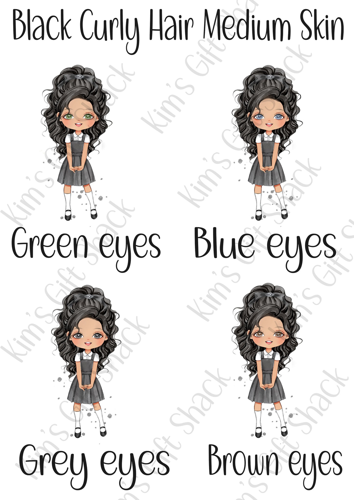 School Girl (choose your own character) Personalised A5 notebook.