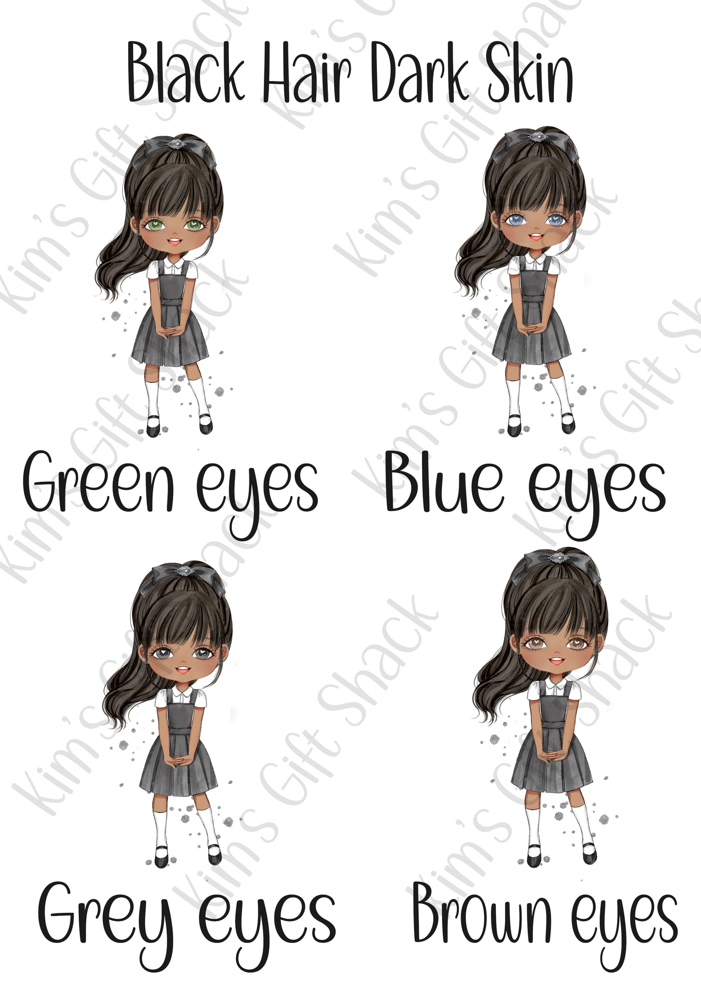 School Girl (choose your own character) Personalised A5 notebook.