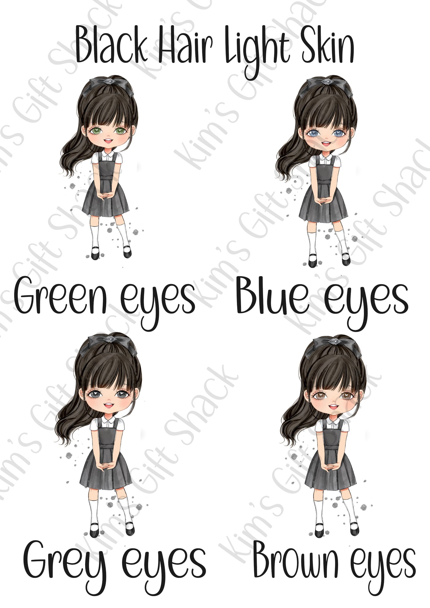 School Girl (choose your own character) Personalised A5 notebook.