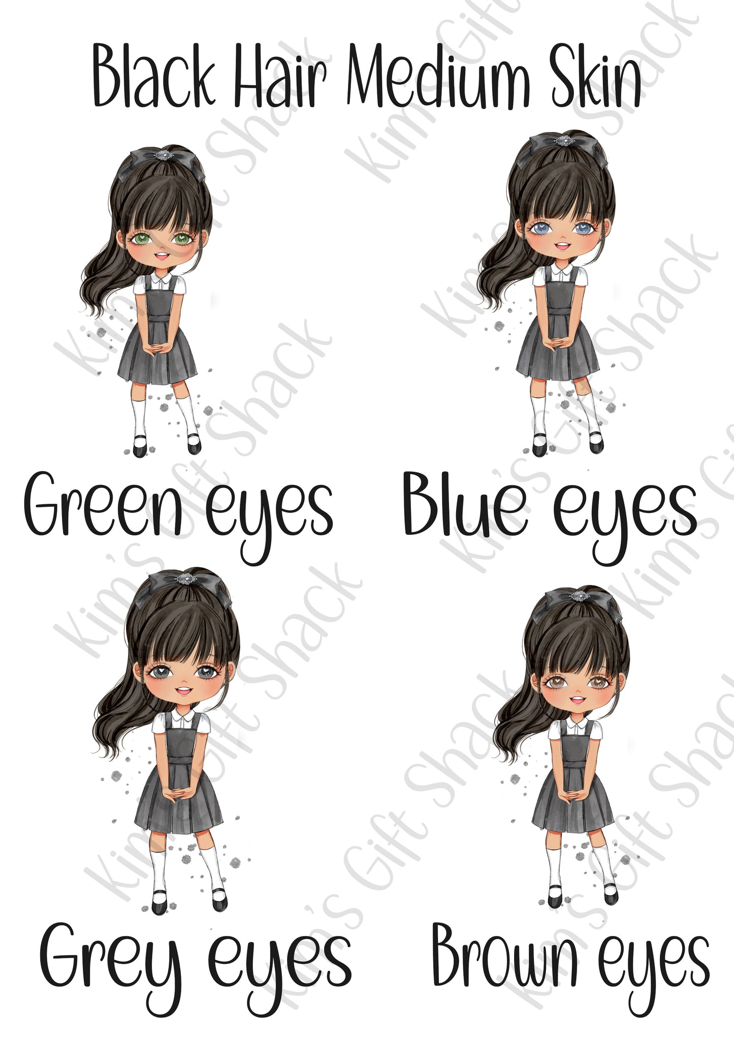 School Girl (choose your own character) Personalised A5 notebook.