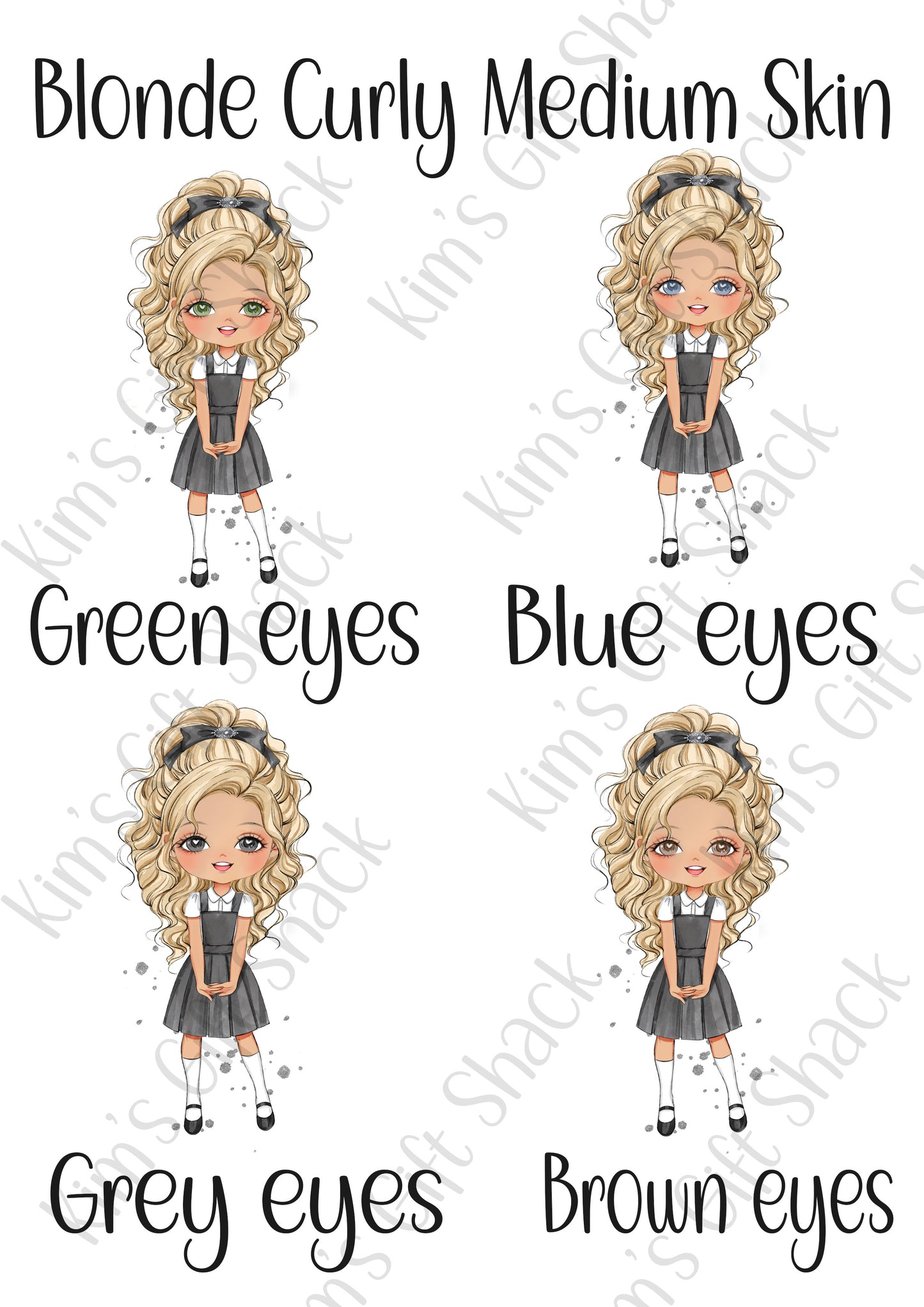 School Girl (choose your own character) Personalised A5 notebook.