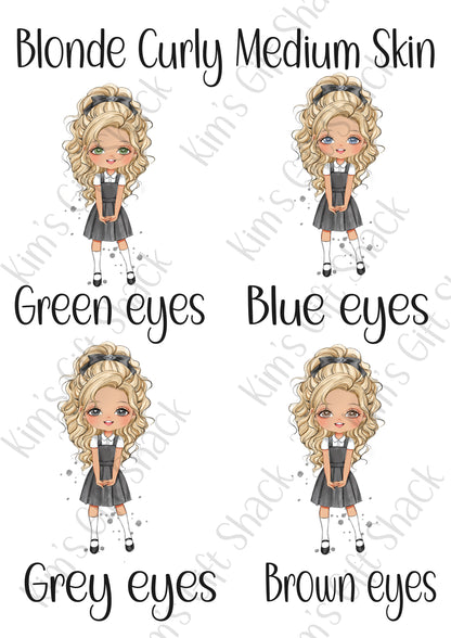 School Girl (choose your own character) Personalised A5 notebook.