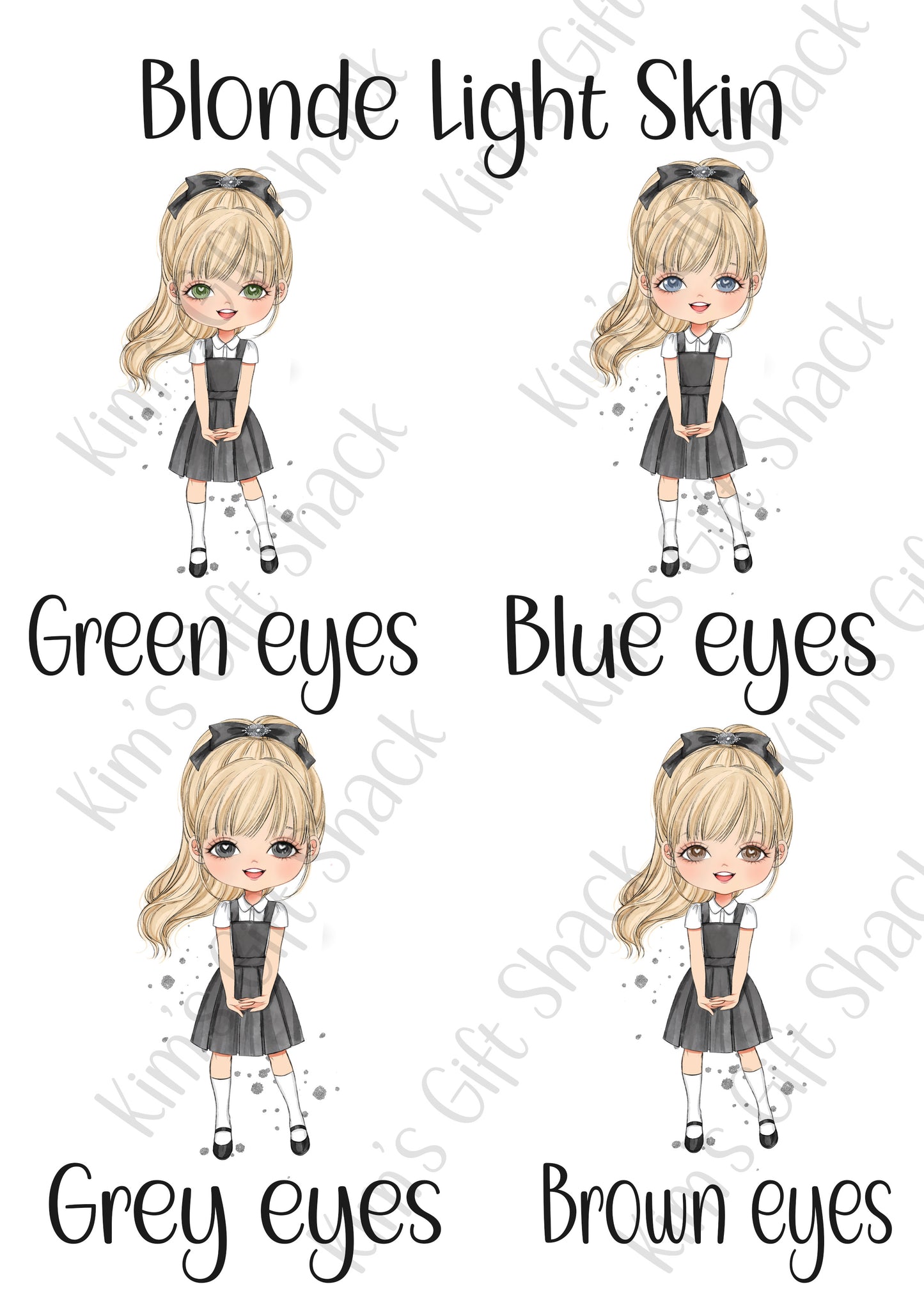 School Girl (choose your own character) Personalised A5 notebook.