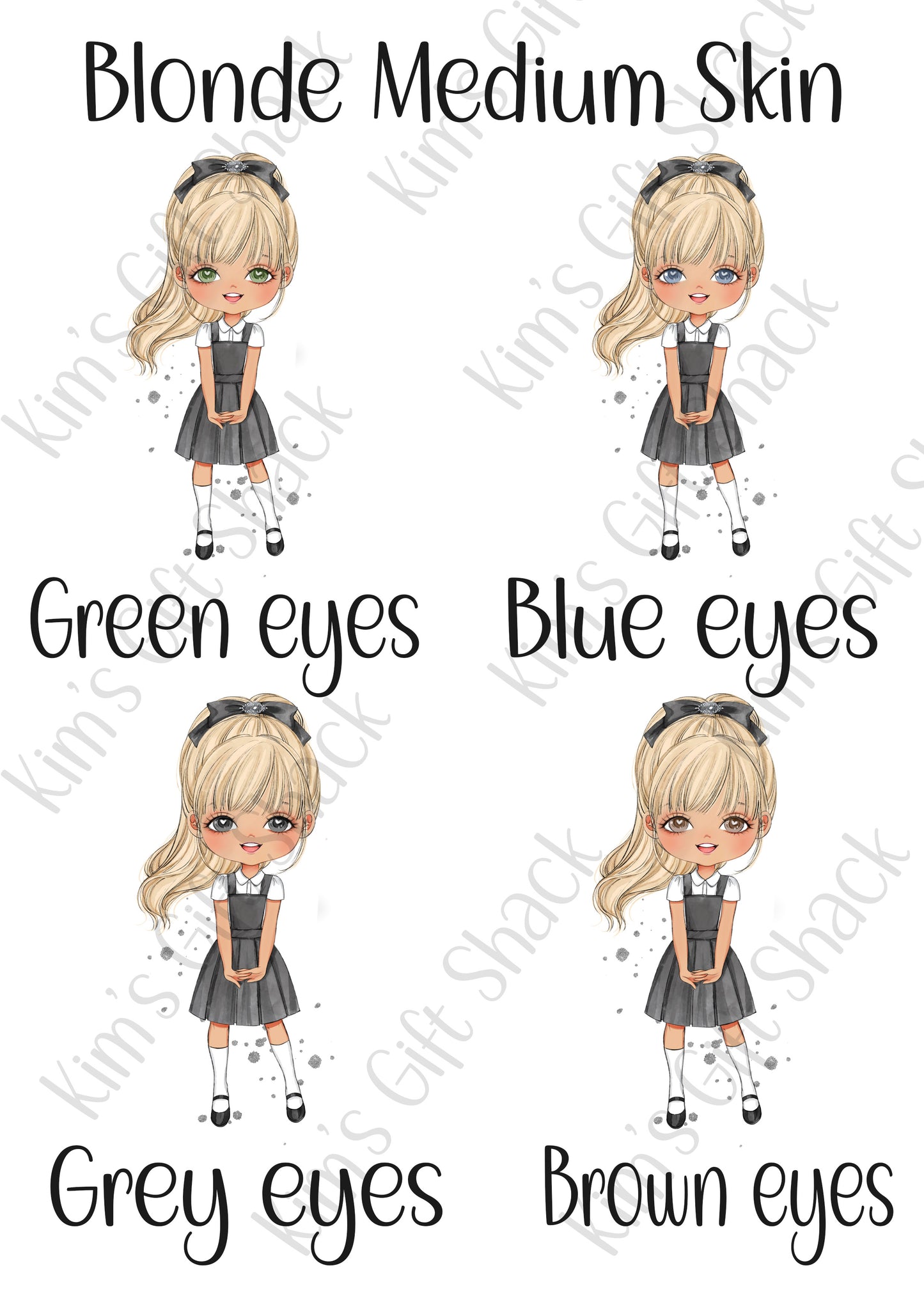 School Girl (choose your own character) Personalised A5 notebook.