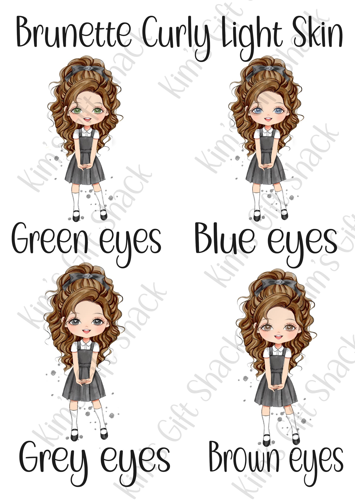 School Girl (choose your own character) Personalised A5 notebook.