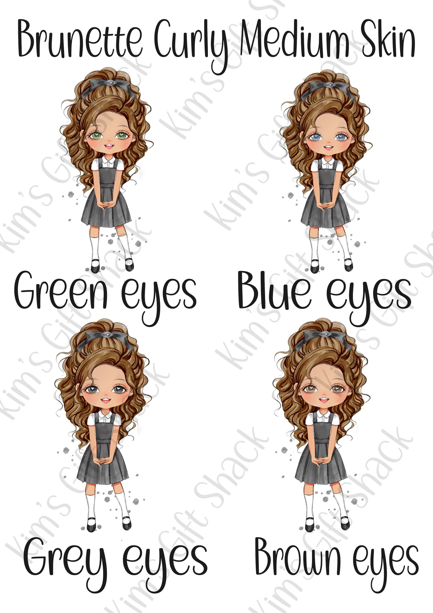 School Girl (choose your own character) Personalised A5 notebook.