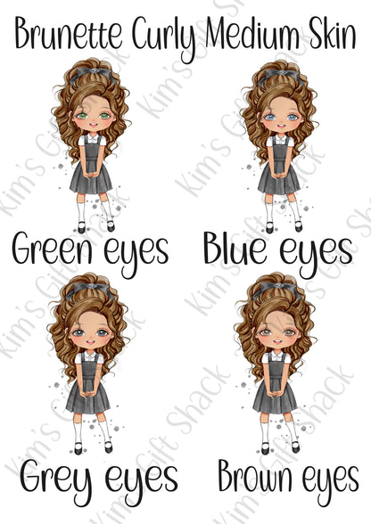 School Girl (choose your own character) Personalised A5 notebook.