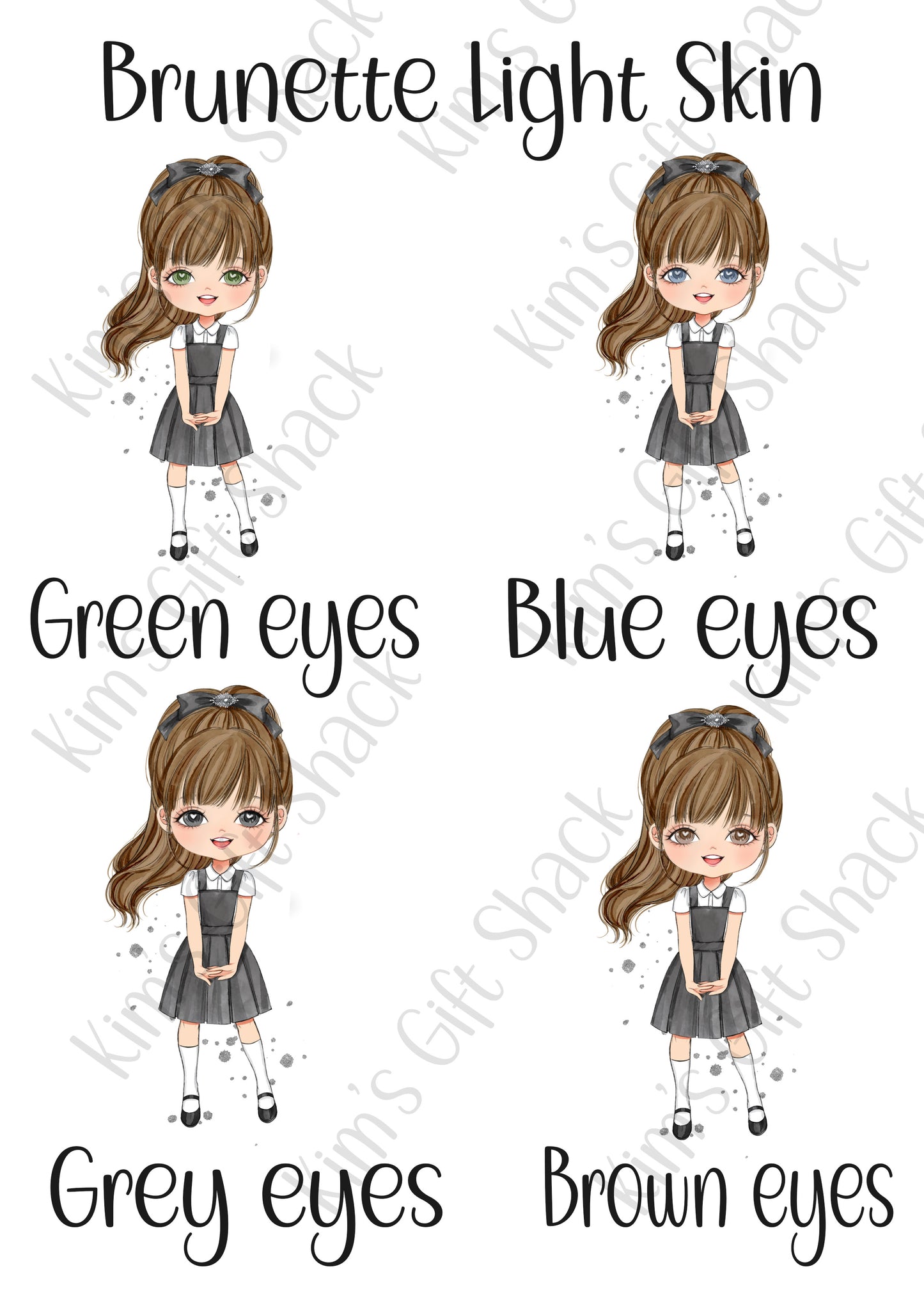 School Girl (choose your own character) Personalised A5 notebook.