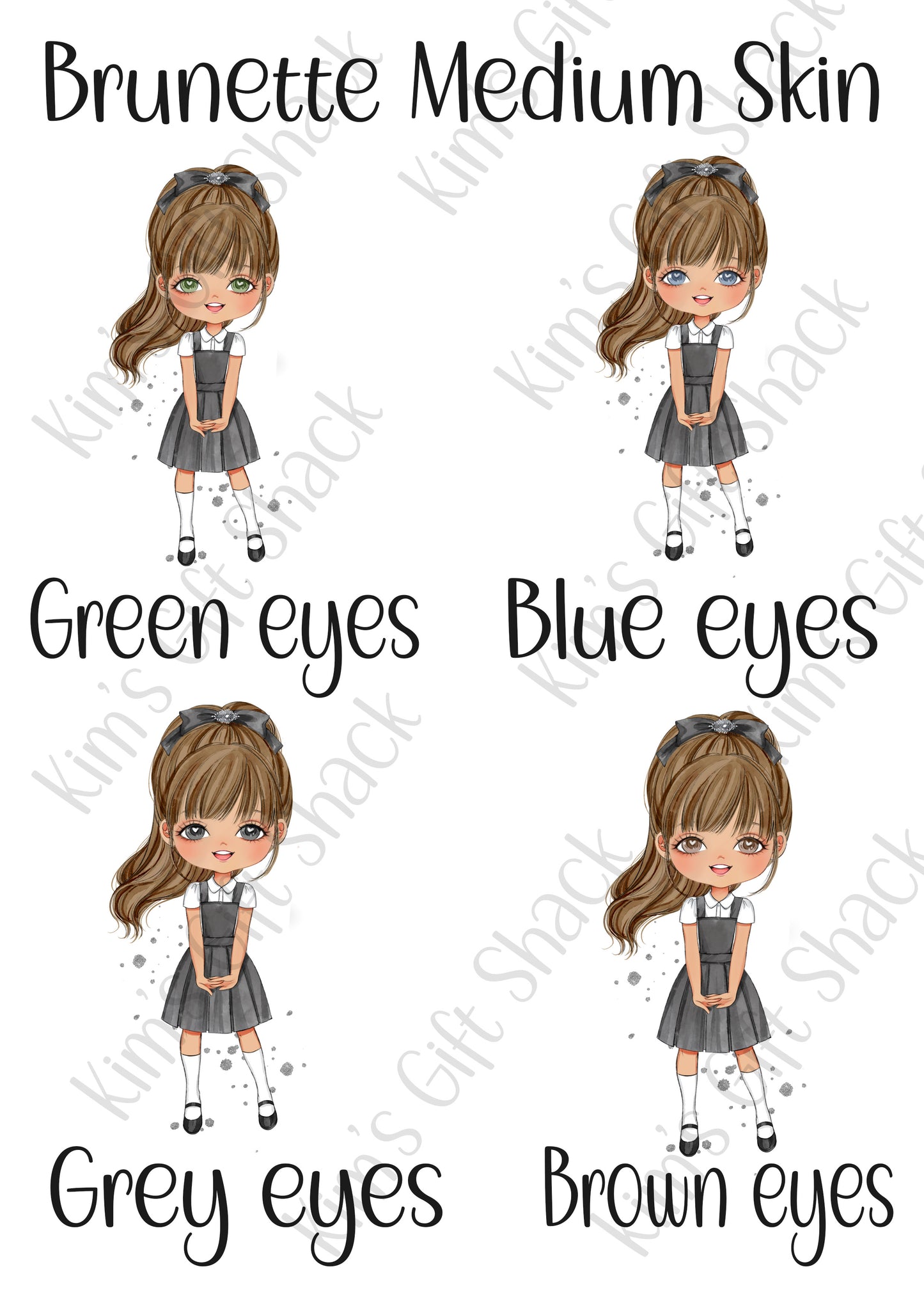 School Girl (choose your own character) Personalised A5 notebook.