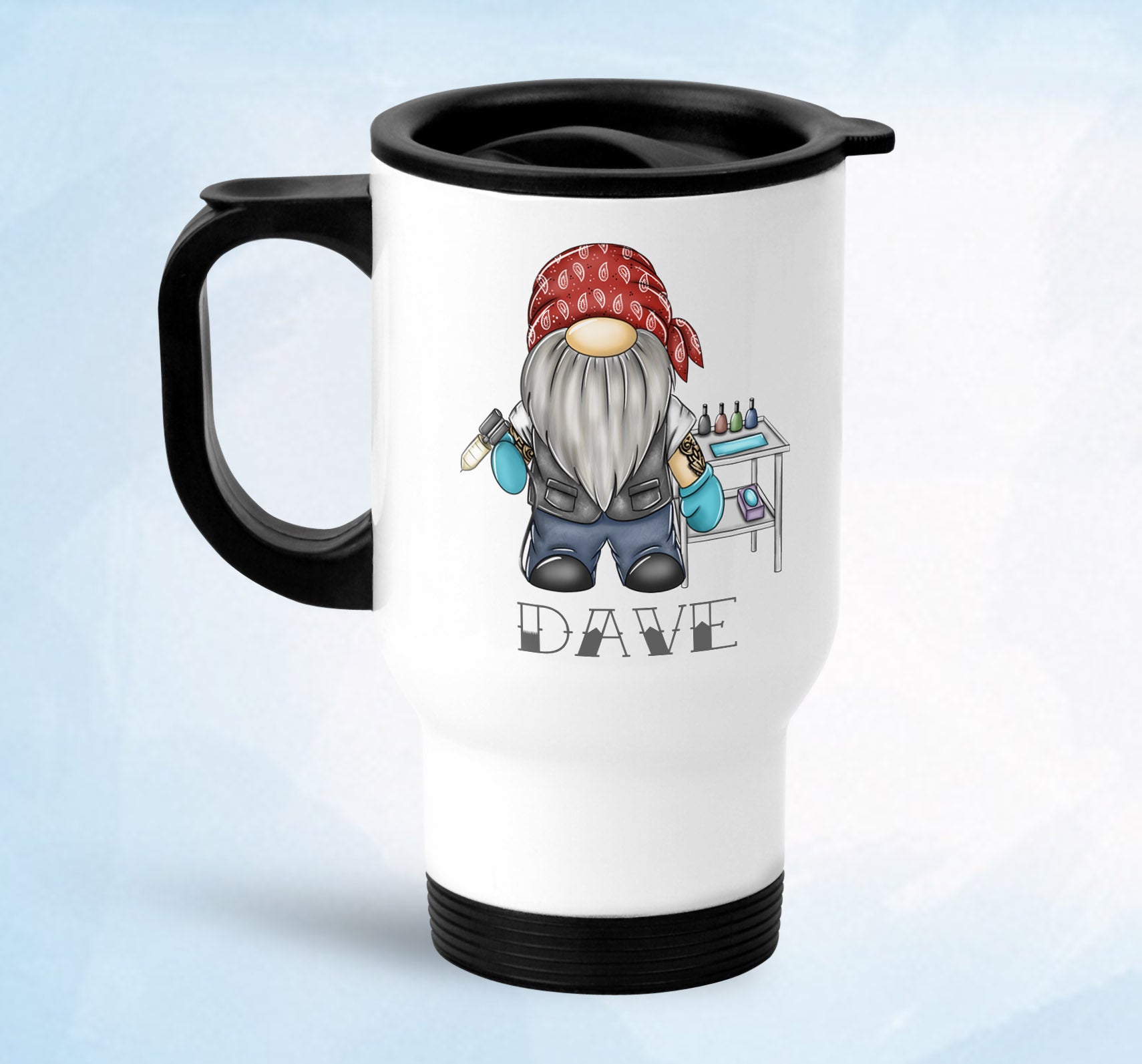 Male tattooist Gonk Personalised Travel Mug image 0