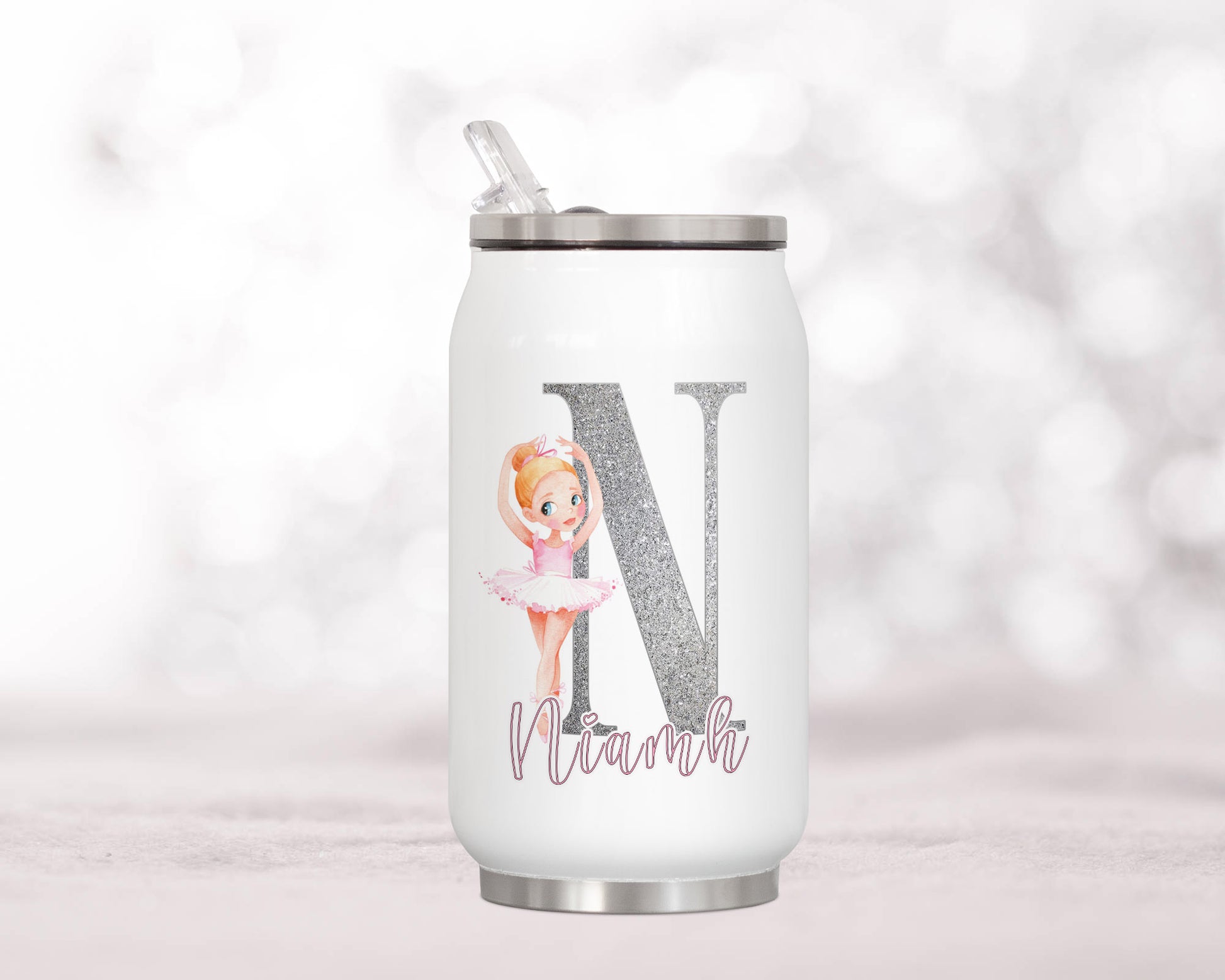 Personalised Ballerina Drinking Can image 0