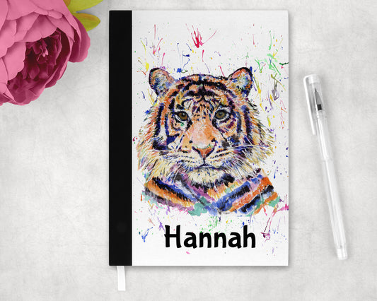 Personalised Tiger Fabric A5 Notebook image 0