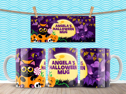 Personalised Purple Halloween Mug image 0