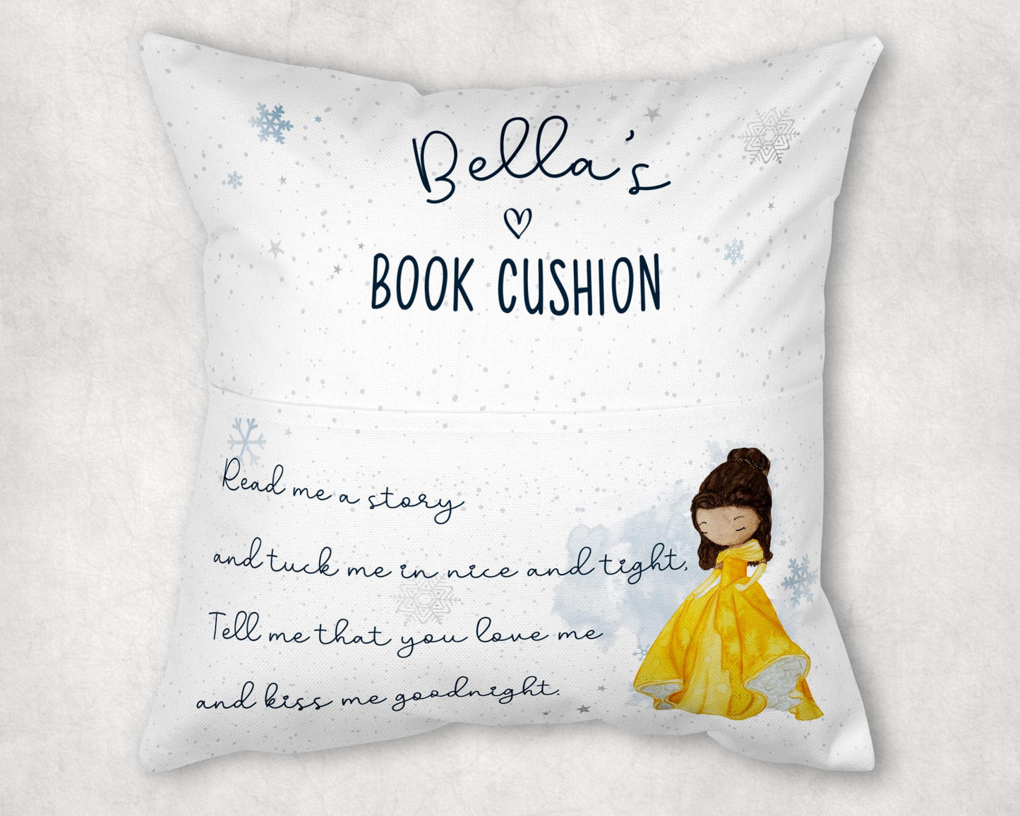 Belle Beauty Personalised Book Cushion image 0