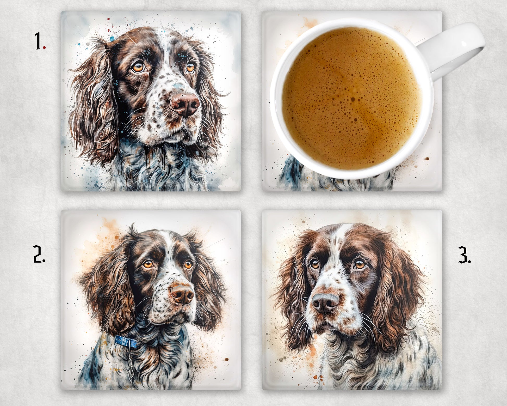 Springer Spaniel Glass Coaster 1 x coaster supplied 12 to choose from image 0