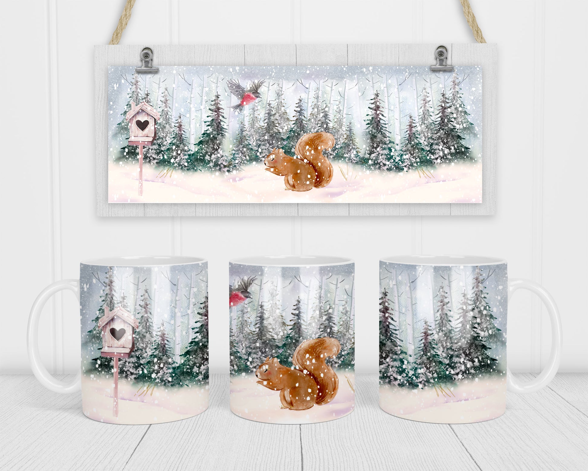 Squirrel winter collection mug image 0