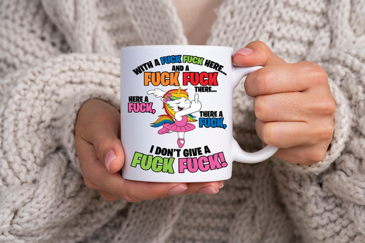 I don't give a fuck fuck novelty unicorn mug image 0
